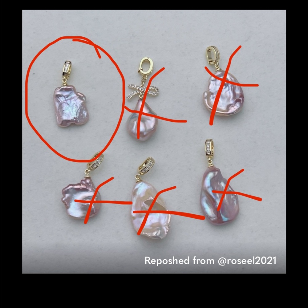 N76 Handmade Freshwater Baroque Pearl Detachable Pendant - Picture 4 of 4